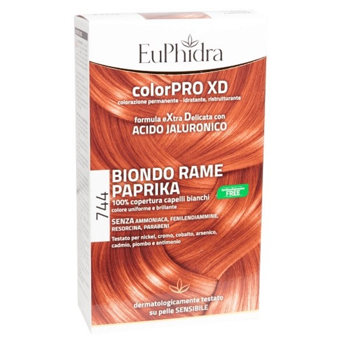 Euphidra Colorpro Gel Colorante Capelli Xd 744 Paprika 50 Ml In Flacone + Attivante + Balsamo + Guanti