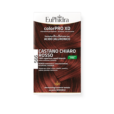 EUPHIDRA COLORPRO GEL COLORANTE CAPELLI XD 566 CASTANO CHIARO ROSSO 50 ML + ATTIVANTE + BALSAMO + GUANTI
