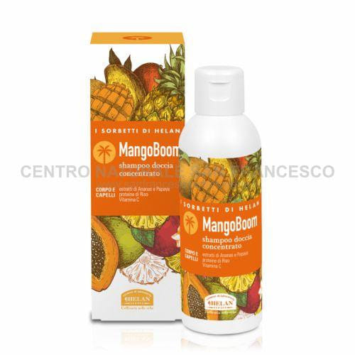 Helan, I Sorbetti Mangoboom - Shampoo E Bagnoschiuma Uomo E Donna Profumato Con Ananas E Papaya, Docciaschiuma Gel Fresco Delicato Per Corpo E Capelli Con Ingredienti Naturali E Vitamina C, 150 Ml