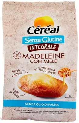 CEREAL SENZA GLUTINE INTEGRALE MADELEINE CON MIELE 170 G CEREAL SENZA GLUTINE INTEGRALE MADELEINE CON MIELE 170 G