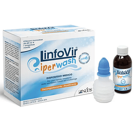 Linfovir Iperwash Soluzione Salina Ipertonica Tamponata 8 Flaconi Da 60 Ml + 1 Erogatore Nasale