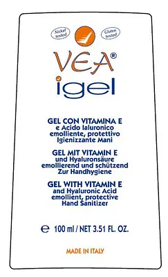 VEA IGEL GEL MANI IGIENIZZANTE VITAMINA E ACIDO IALURONICO 100 ML VEA IGEL GEL MANI IGIENIZZANTE VITAMINA E ACIDO IALURONICO 100 ML