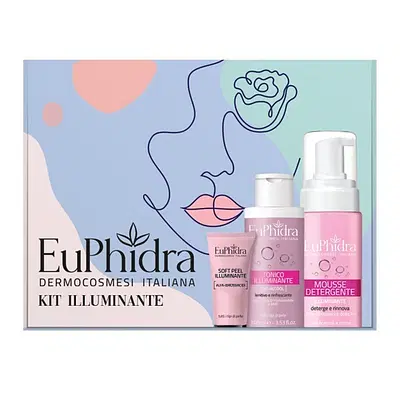 EUPHIDRA KIT ILLUMINANTE 1 MOUSSE ILLUMINANTE + 1 MINI MASCHERA ILLUMINANTE + 1 MINI TONICO ILLUMINANTE EUPHIDRA KIT ILLUMINANTE 1 MOUSSE ILLUMINANTE + 1 MINI MASCHERA ILLUMINANTE + 1 MINI TONICO ILLUMINANTE