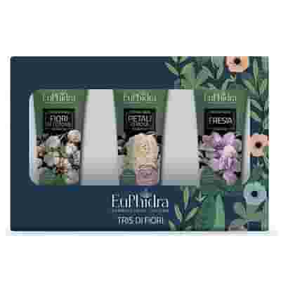 EUPHIDRA TRIS DI FIORI 1 CREMA MANI ROSA + 1 CREMA MANI COTONE + 1 CREMA MANI FRESIA 3 PEZZI