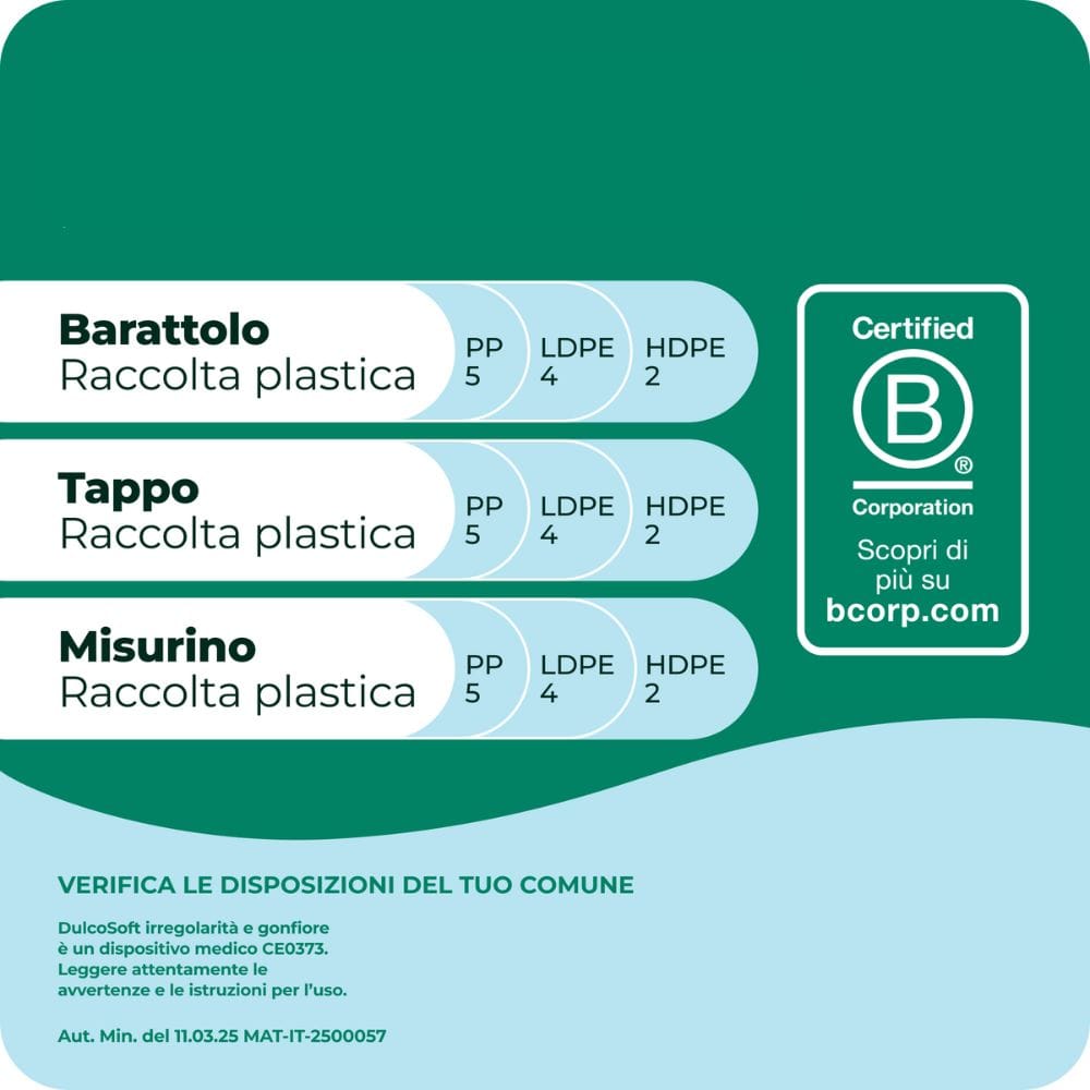 DulcoSoft Irregolarità e Gonfiore, Lassativo, Macrogol e Simeticone per Stitichezza e Pancia Gonfia