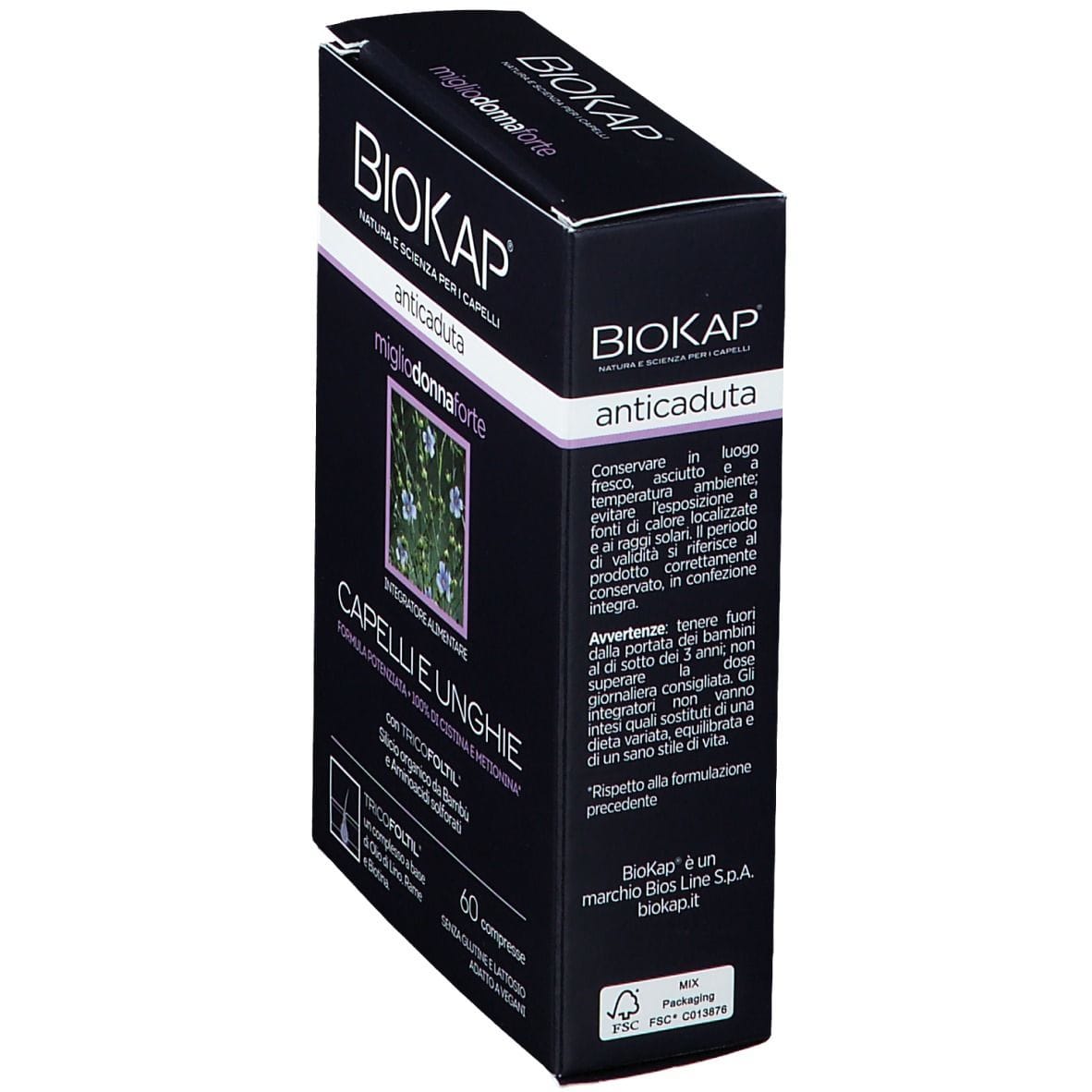 BIOKAP ANTICADUTA MIGLIO DONNA FORTE CON TRICOFOLTIL 60 COMPRESSE