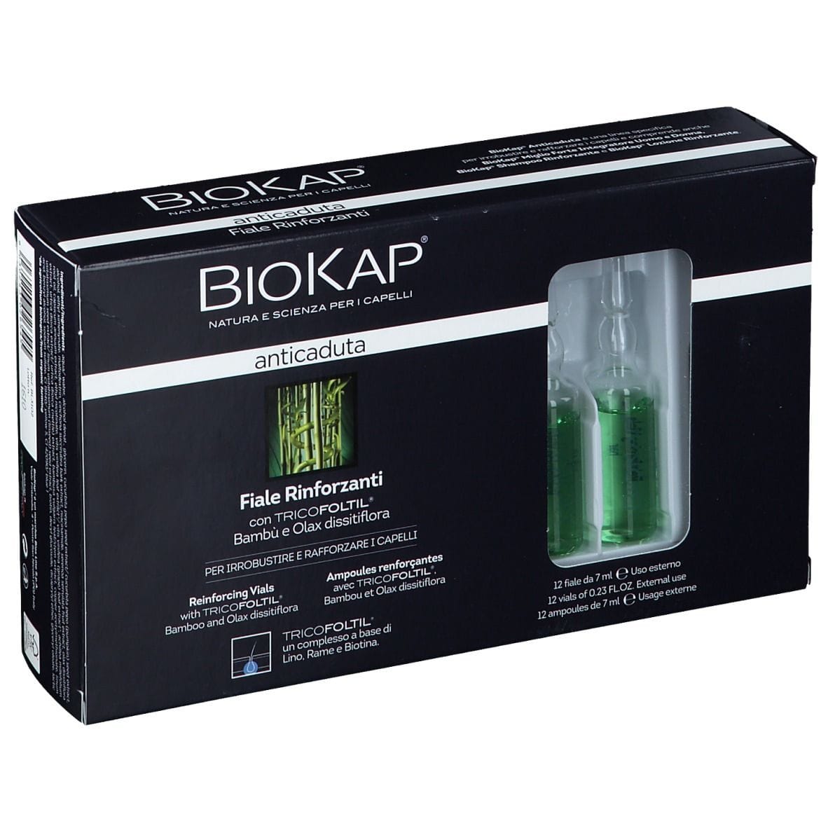 BIOKAP FIALE RINFORZANTI ANTICADUTA CON TRICOLTIL 12 PEZZI DA 7 ML NEW