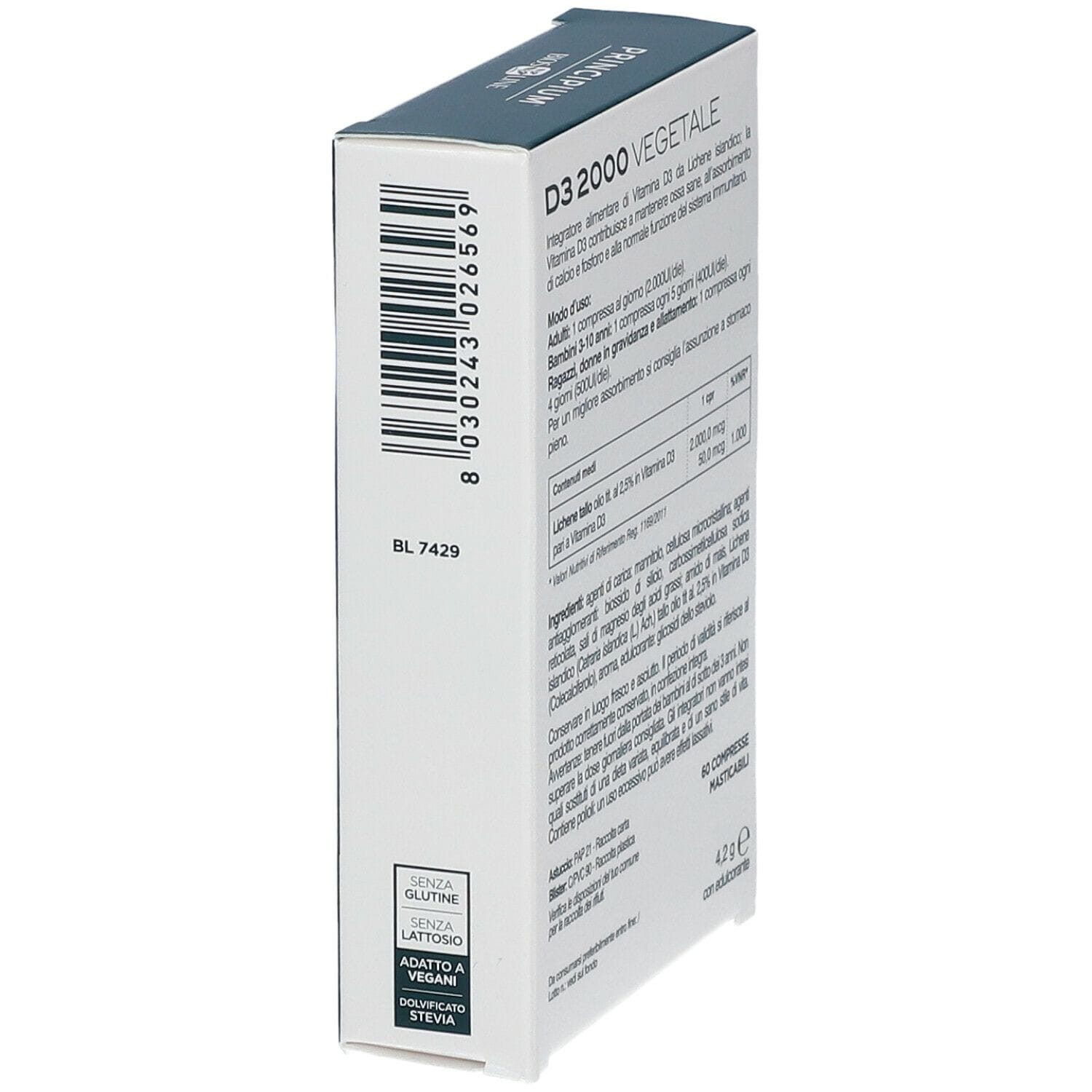 PRINCIPIUM D3 2000 MASTICABILE 60 COMPRESSE