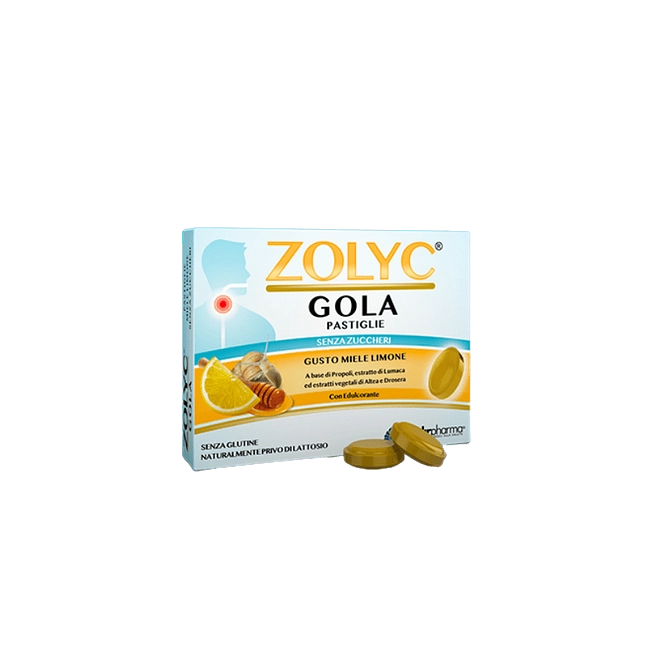 Zolyc Gola Miele/Limone Senza Zuccheri 36 Pastiglie