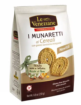 LE VENEZIANE MUNARETTI BISCOTTI CEREALI GRANO SARACENO INTEGRALE 250 G LE VENEZIANE MUNARETTI BISCOTTI CEREALI GRANO SARACENO INTEGRALE 250 G
