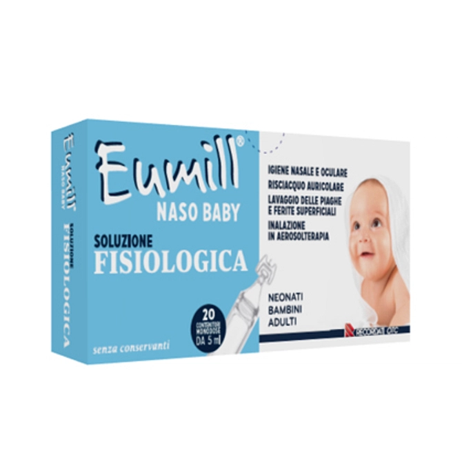 Eumill Naso Baby Soluzione Fisiologica 20 Contenitori Monodose 5 Ml