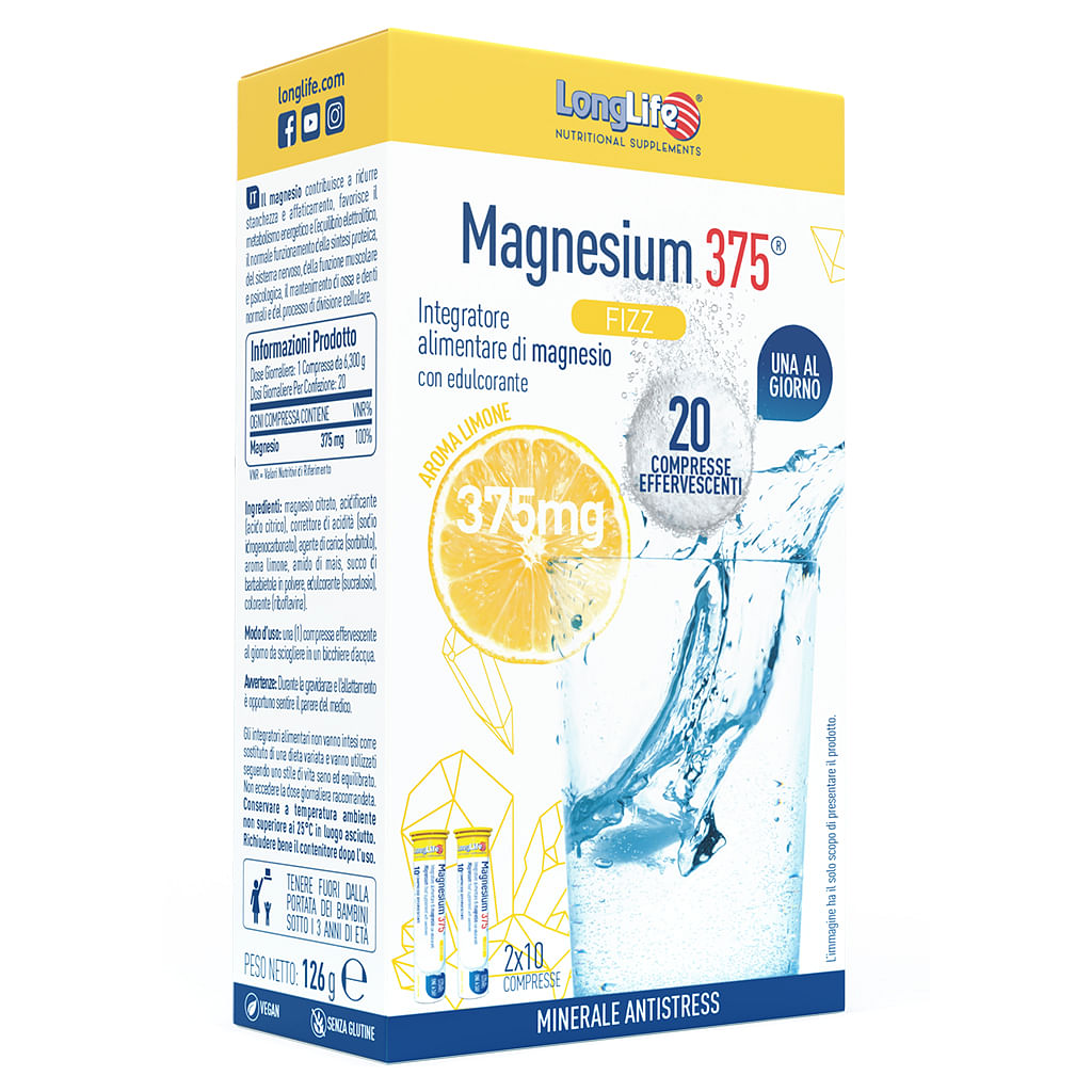 Longlife Magnesium 375 Fizz 20 Compresse Effervescenti