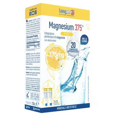 LONGLIFE MAGNESIUM 375 FIZZ 20 COMPRESSE EFFERVESCENTI DA 6,3 G LONGLIFE MAGNESIUM 375 FIZZ 20 COMPRESSE EFFERVESCENTI DA 6,3 G