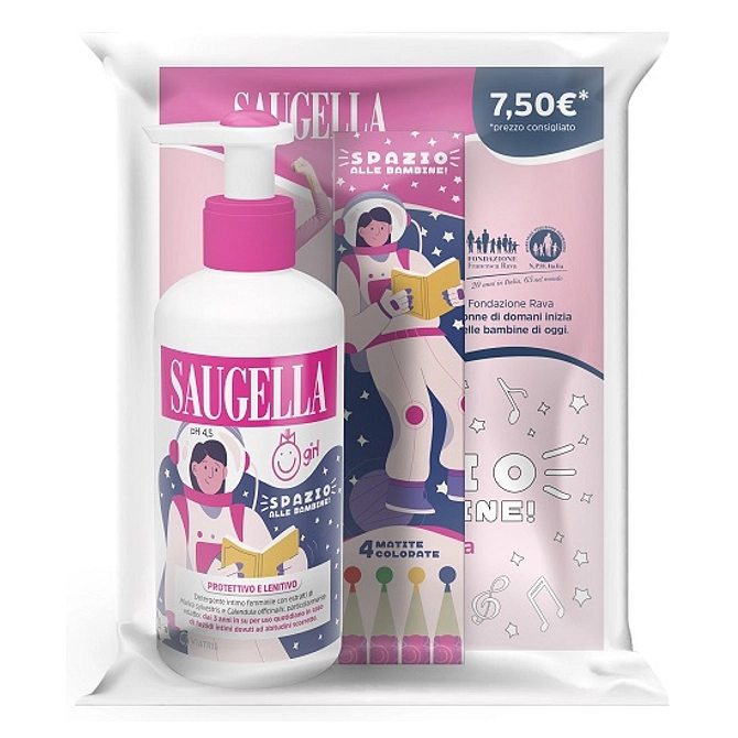 Saugella Girl + Gadget Promozione Costituita Da Un Bundle Composto Da Prodotto Girl 200 Ml + In Omaggio Matite Colorate