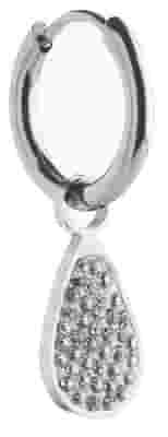 ORECCHINO HOOP TONDO GOCCIA STRASS ACCIAIO