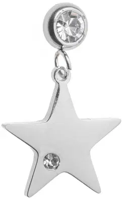 ORECCHINO PENDENTE STELLA CON BRILLANTINO ACCIAIO ORECCHINO PENDENTE STELLA CON BRILLANTINO ACCIAIO