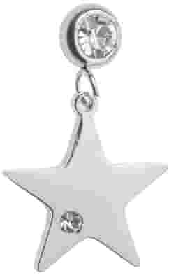 ORECCHINO PENDENTE STELLA CON BRILLANTINO ACCIAIO