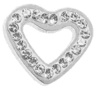 ORECCHINO CUORE BUCATO STRASS ACCIAIO