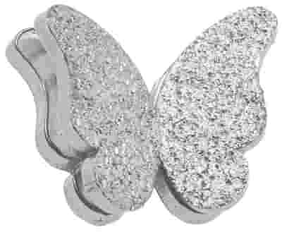 ORECCHINO FARFALLA GLITTER ACCIAIO