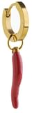 ORECCHINO HOOP CORNO ROSSO ORO