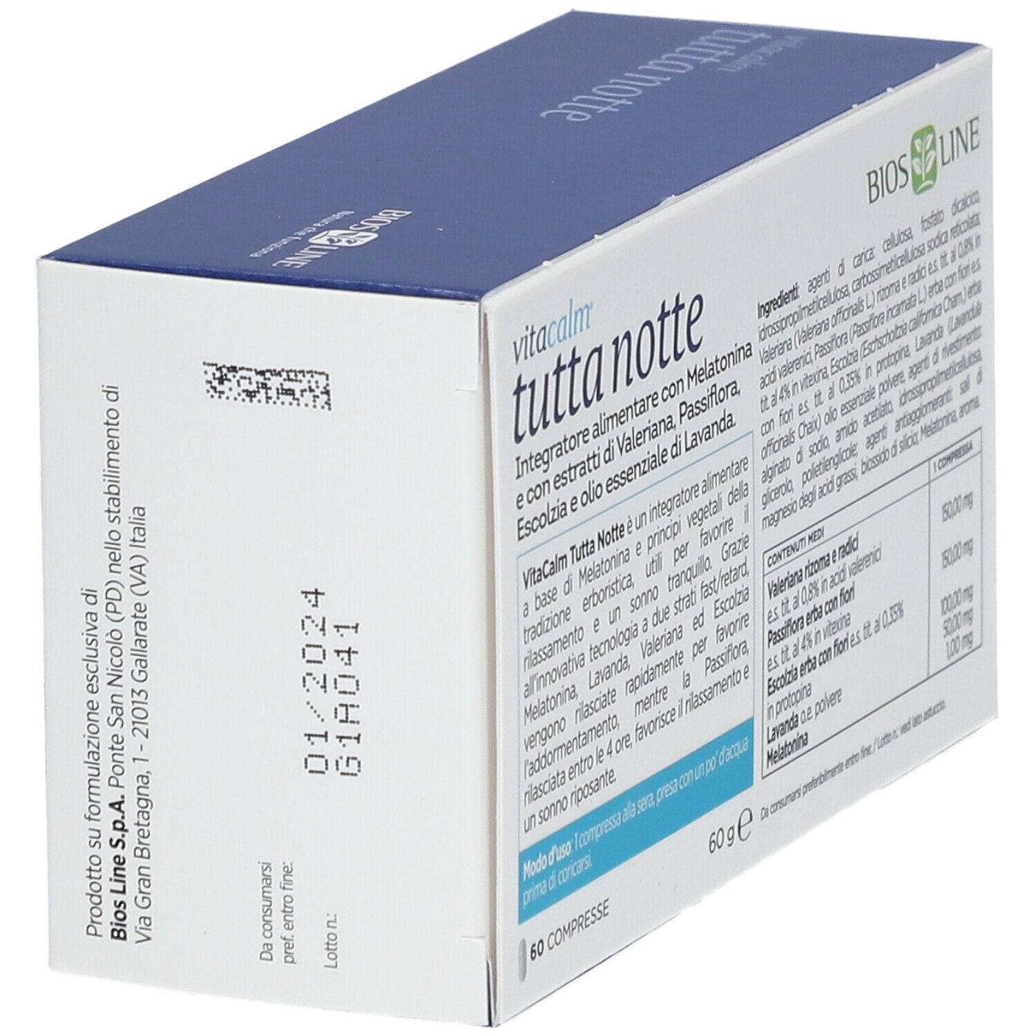 VITACALM TUTTA NOTTE CON MELATONINA 60 COMPRESSE