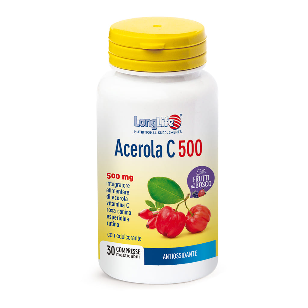 LONGLIFE ACEROLA C500 FRUTTI DI BOSCO 30 COMPRESSE MASTICABILI