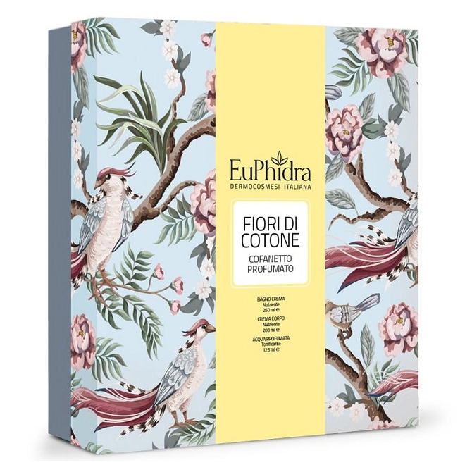 Euphidra Floreali Cofanetto Fiori Di Cotone Da 1 Bagno Crema+1 Acqua Profumata+1 Saponetta Vegetale