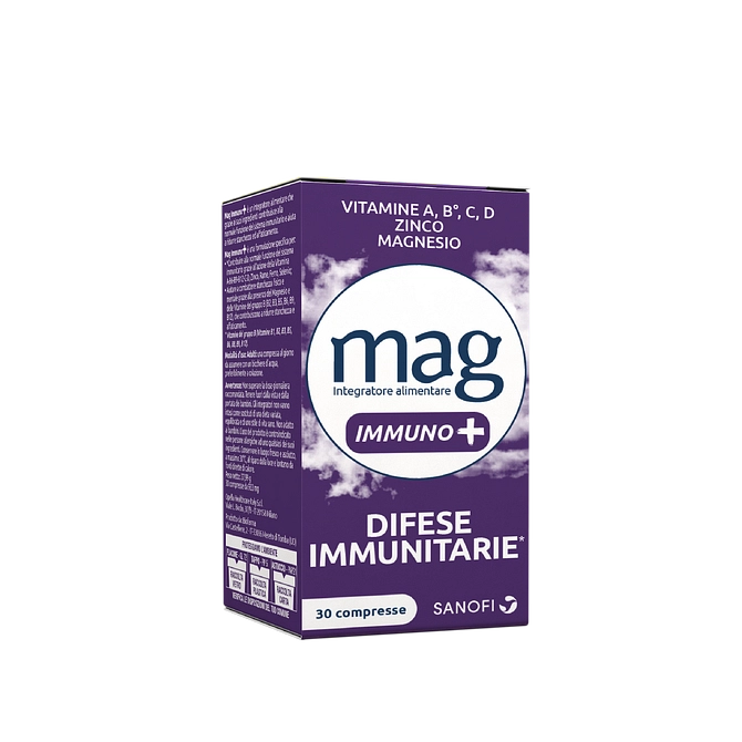 Mag Immuno+ Difese Immunitarie , Integratore Alimentare Con Vitamine E Minerali Per Supportare Le Difese Immunitarie, Con Magnesio Contro Stanchezza E Affaticamento