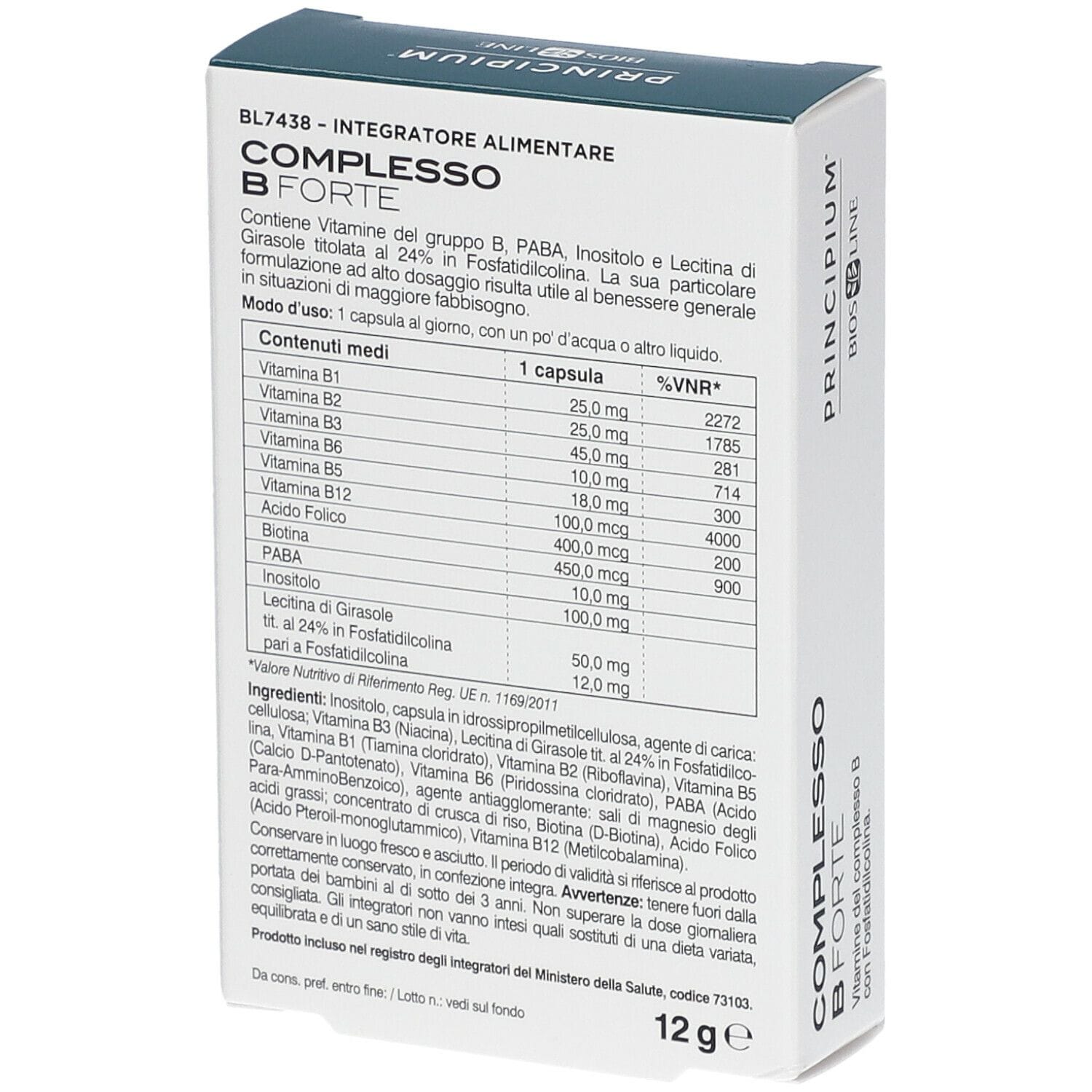 PRINCIPIUM COMPLESSO B FORTE 24 CAPSULE VEGETALI