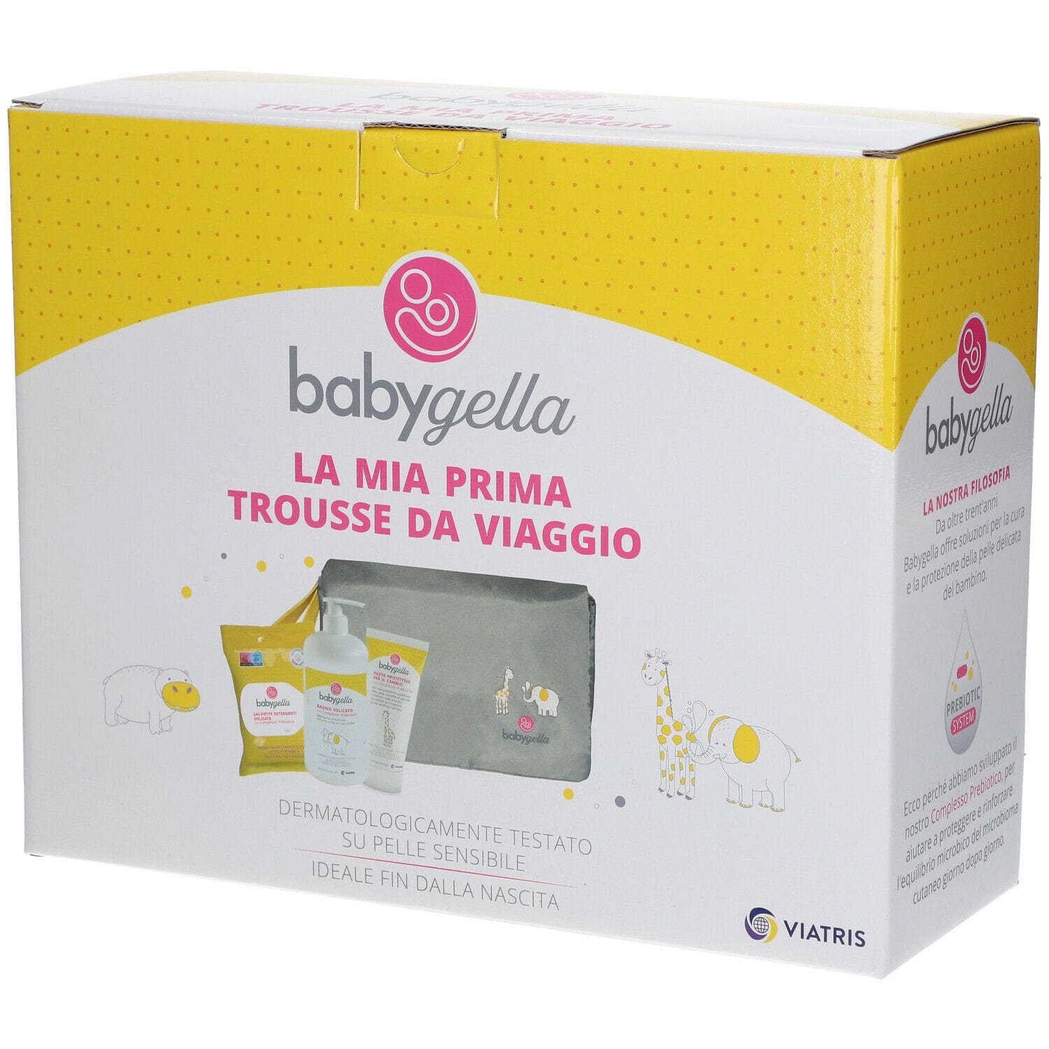 Babygella Trousse Prebiotic 1 Babygella Bagno 250 Ml + 1 Babygella Salviette 15 Pezzi + 1 Babygella Pasta Protettiva 100 Ml