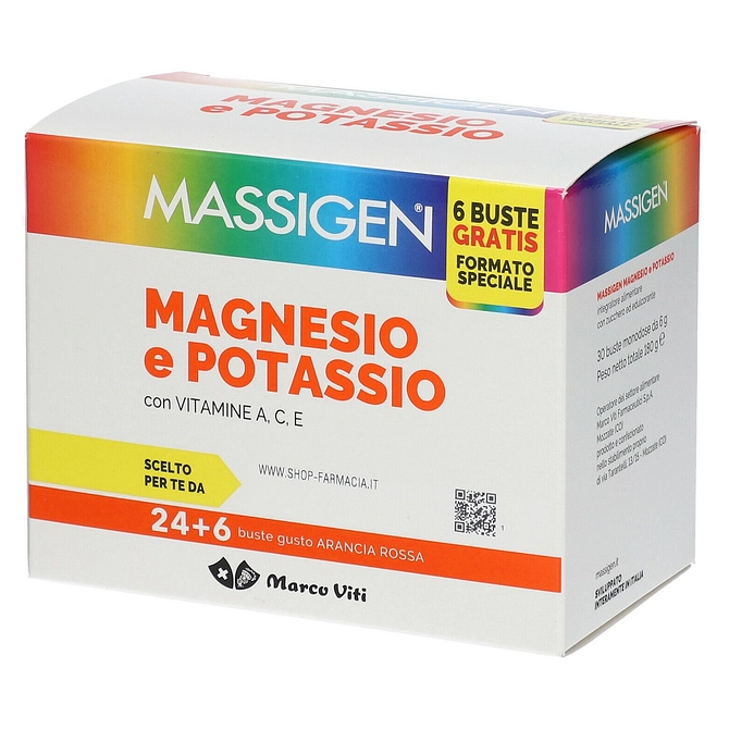 Massigen Magnesio Potassio 24 Bustine + 6 Bustine