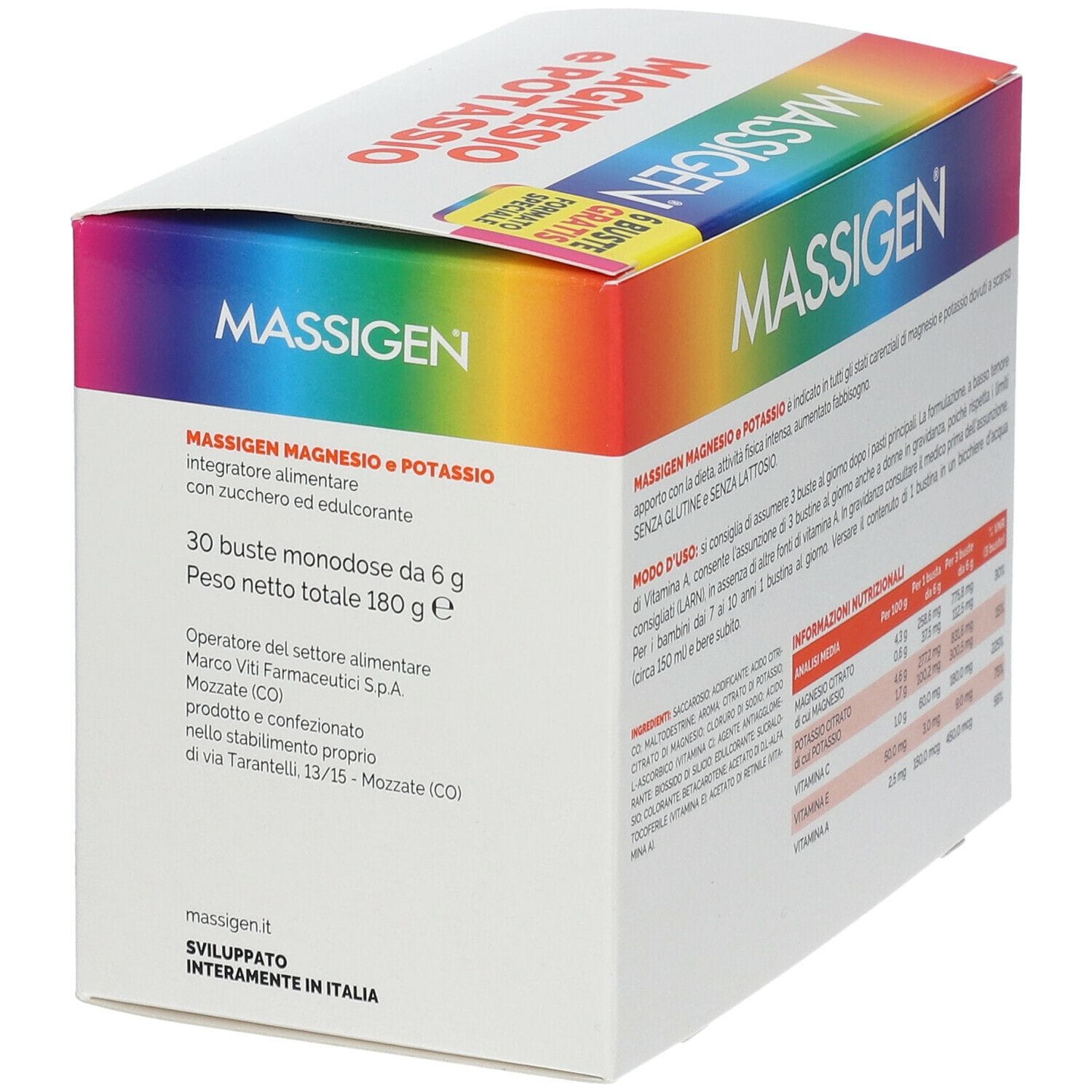 MASSIGEN MAGNESIO POTASSIO 24 BUSTINE + 6 BUSTINE
