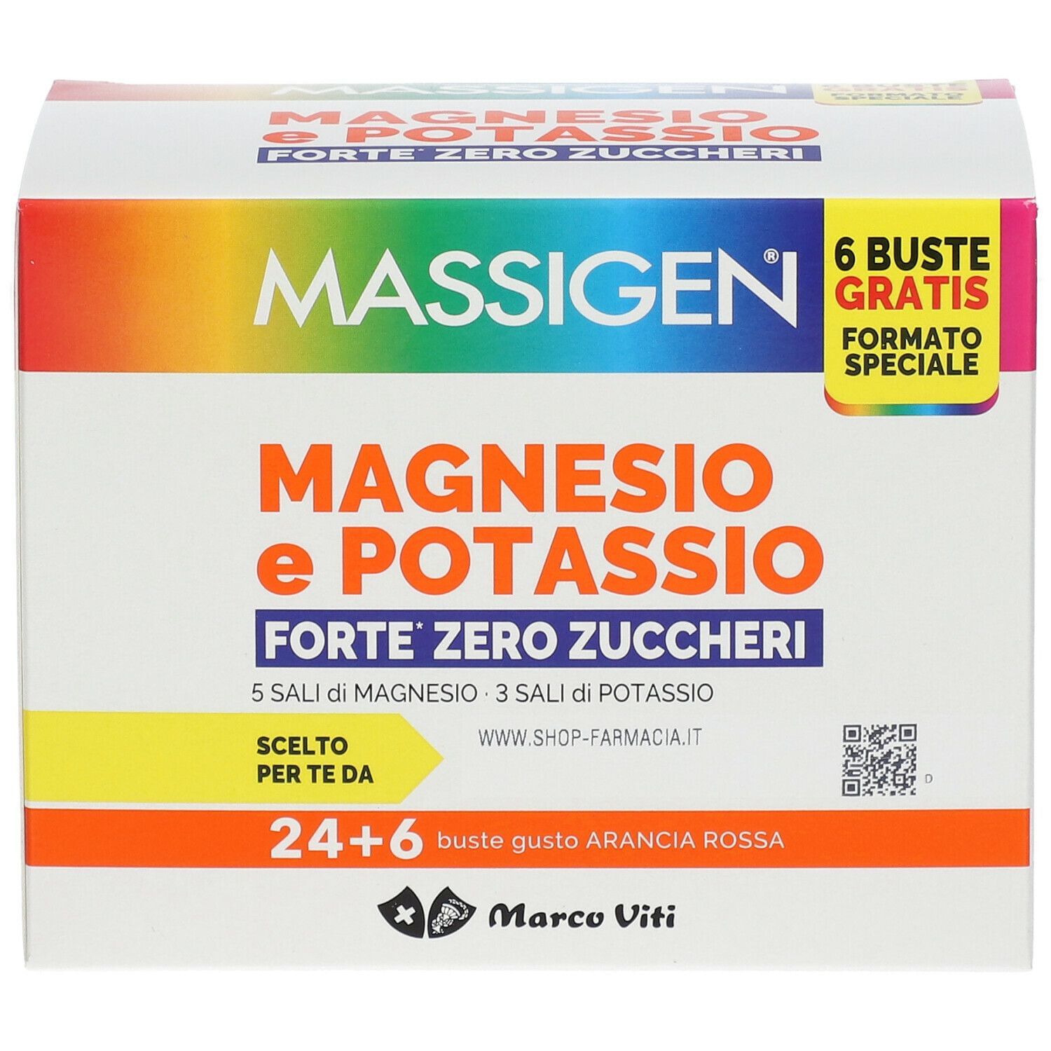 MASSIGEN MAGNESIO POTASSIO FORTE ZERO ZUCCHERO 24 BUSTINE + 6 BUSTINE