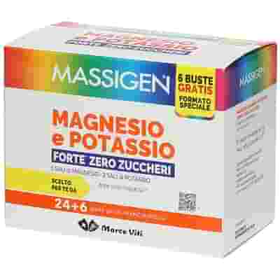 MASSIGEN MAGNESIO POTASSIO FORTE ZERO ZUCCHERO 24 BUSTINE + 6 BUSTINE