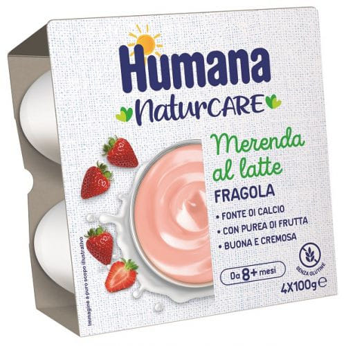 HUMANA MERENDA LATTE FRAGOLA 4 PEZZI DA 100 G