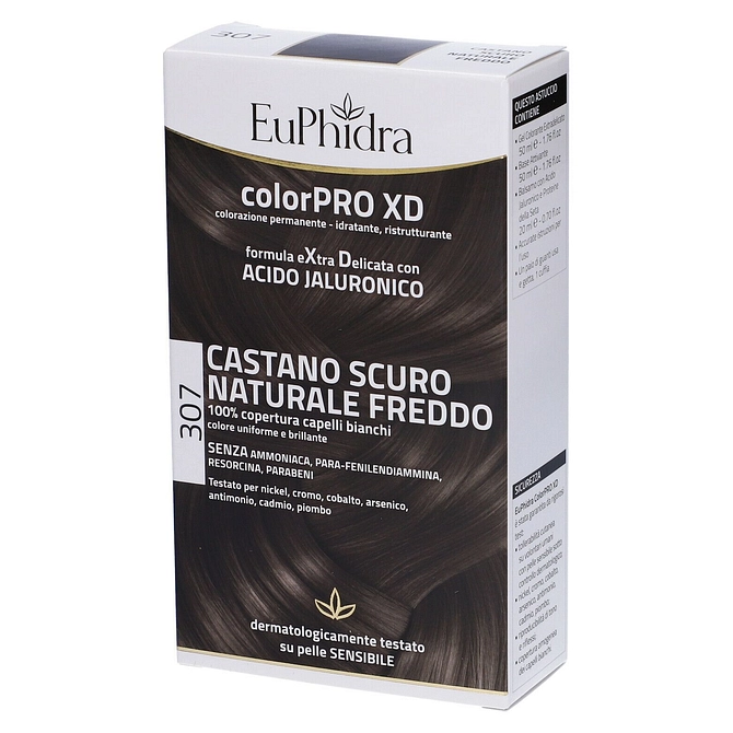 Euphidra Colorpro Xd 307 Castano Scu Naturale F Colore + Attivante + Balsamo + Cuffia + Guanti