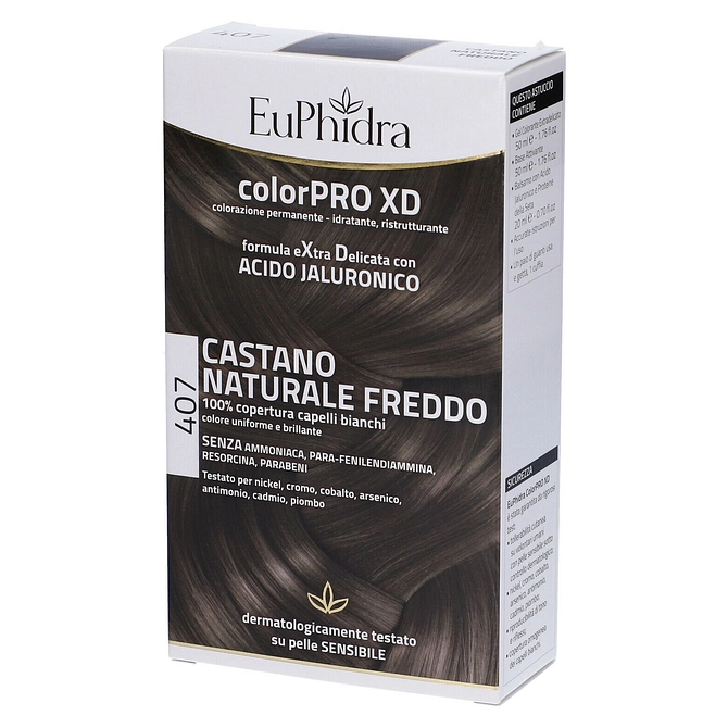 Euphidra Colorpro Xd 407 Castano Naturale F Colore + Attivante + Balsamo + Cuffia + Guanti