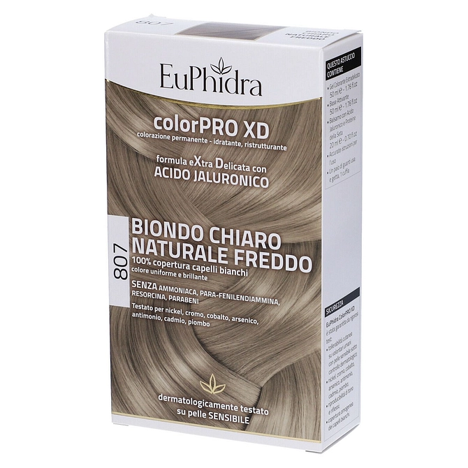 Euphidra Colorpro Xd 807 Biondo Chiaro Naturale F Colore + Attivante + Balsamo + Cuffia + Guanti