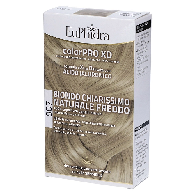 Euphidra Colorpro Xd 907 Biondo Chiaro Mogano Naturale F Colore + Attivante + Balsamo + Cuffia + Guanti