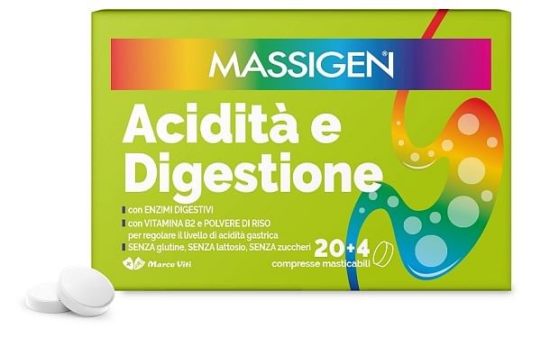 Massigen Acidita' E Digestione 24 Compresse Masticabili