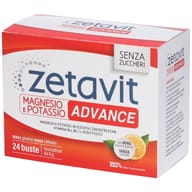 ZETAVIT MAGNESIO POTASSIO ADVANCE BUSTINE 24 BUSTE MONODOSE DA 6 G SENZA ZUCCHERI CON EDULCORANTI SENZA GLUTINE SENZA LATTOSIO