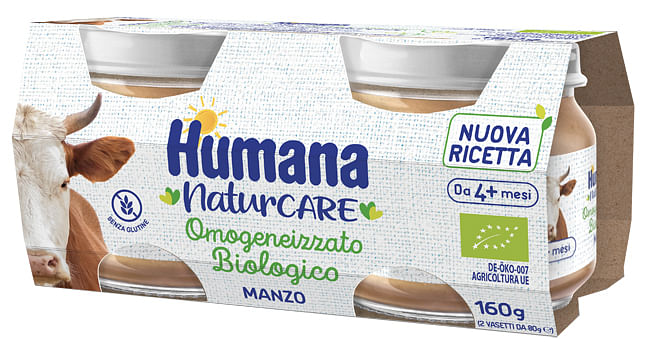 Humana Omogeneizzato Manzo Biologico 2 Pezzi 80 G