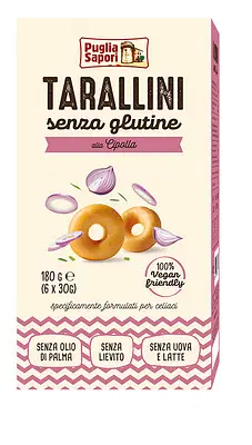 PUGLIA SAPORI TARALLINI ALLA CIPOLLA 6 BUSTINE 30 G PUGLIA SAPORI TARALLINI ALLA CIPOLLA 6 BUSTINE 30 G