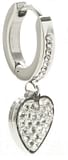 ORECCHINO HOOP PENDENTE CUORE ACCIAIO STRASS