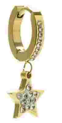ORECCHINO HOOP PENDENTE STELLA ORO STRASS