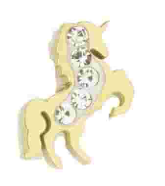 ORECCHINO UNICORNO ORO STRASS