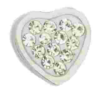 ORECCHINO CUORE ACCIAIO STRASS