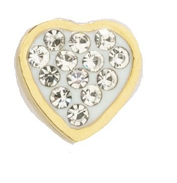 Orecchino Cuore Oro Strass