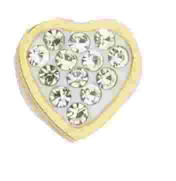 ORECCHINO CUORE ORO STRASS