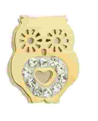 ORECCHINO GUFO ORO STRASS